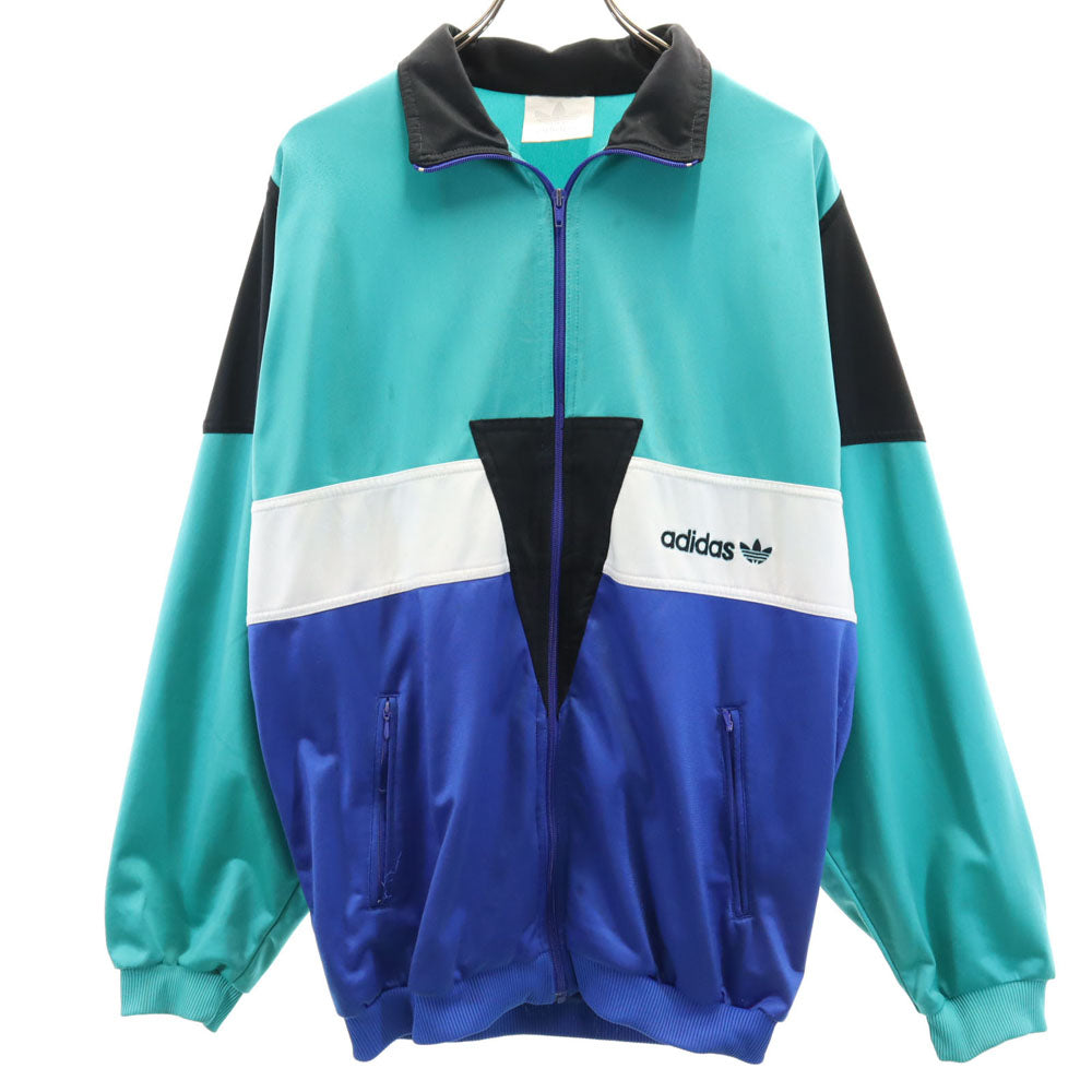 adidas アディダス 80s ヴィンテージ 万国旗タグ マルチカラー トレフォイルロゴ トラックジャケット 7 グリーン メンズ