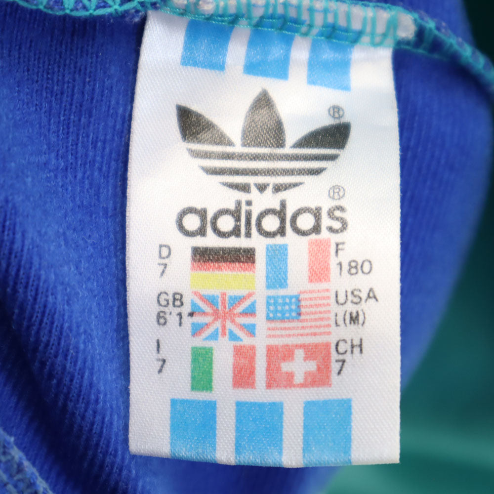 adidas アディダス 80s ヴィンテージ 万国旗タグ マルチカラー トレフォイルロゴ トラックジャケット 7 グリーン メンズ