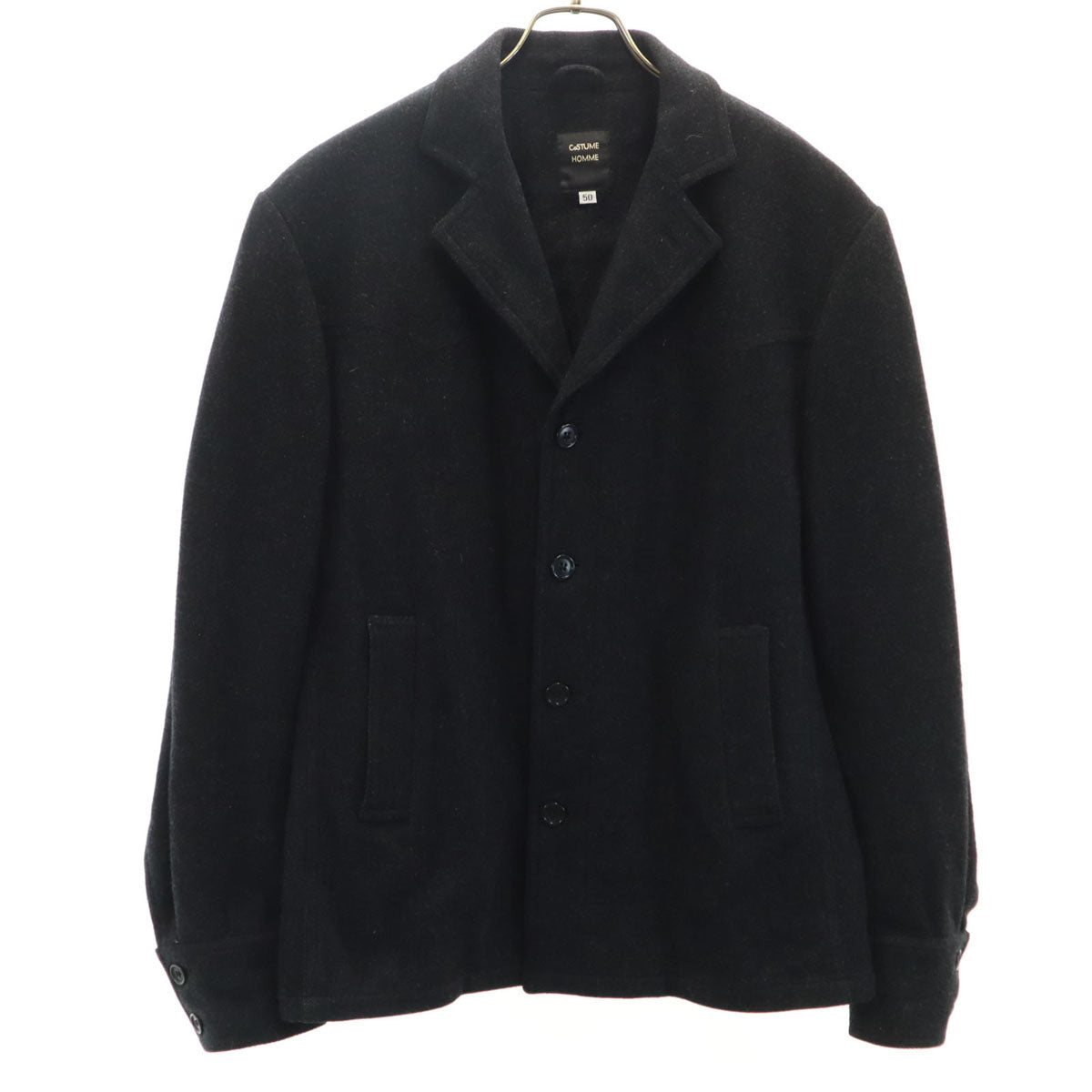 CoSTUME HOMME コスチュームオム イタリア製 メルトン ジャケット 50 ブラック メンズ