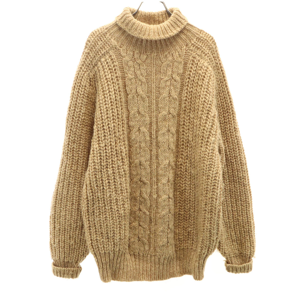 Alan Paine アランペイン 80s 90s イングランド製 オールド 長袖 タートルネック セーター 46 ベージュ ニット メンズ