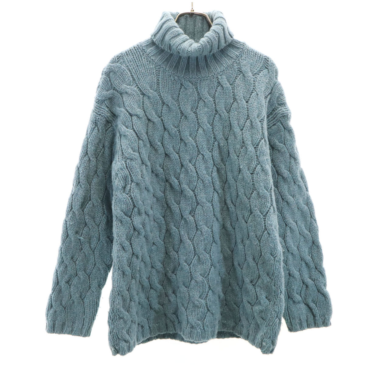 L.L.Bean エルエルビーン 90s オールド 3D 長袖 タートルネック セーター S ブルー系 ニット アウトドア レディース
