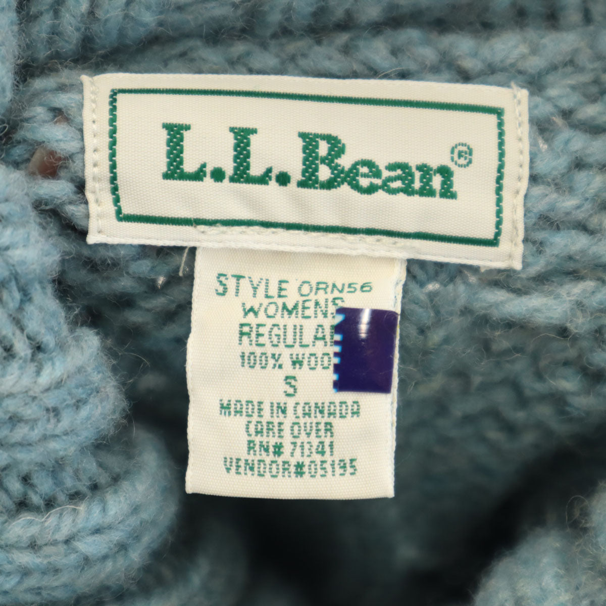 L.L.Bean エルエルビーン 90s オールド 3D 長袖 タートルネック セーター S ブルー系 ニット アウトドア レディース