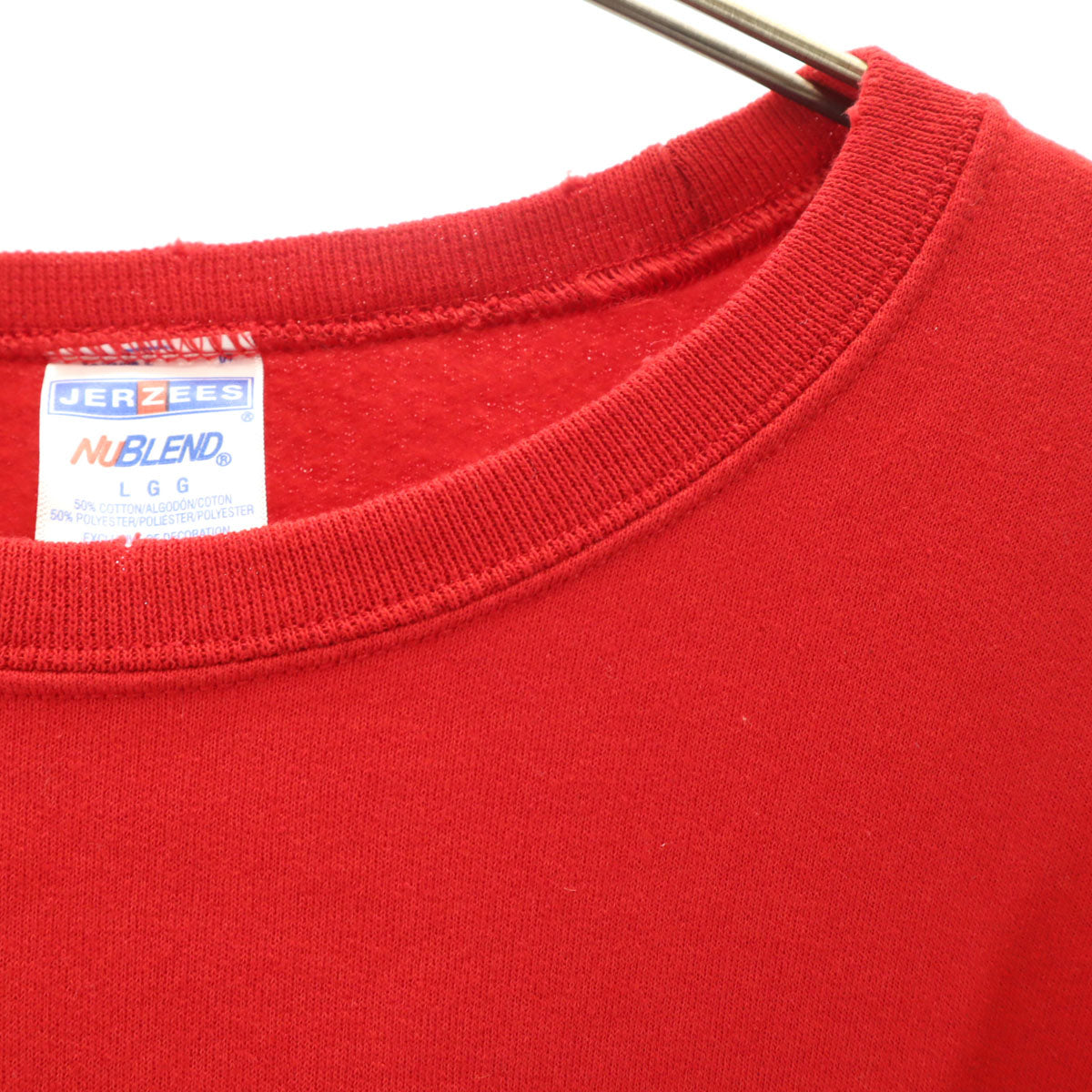 美品 JERZEES ジャージーズ オールド バックプリント 長袖 スウェット トレーナー L レッド系 裏起毛 メンズ