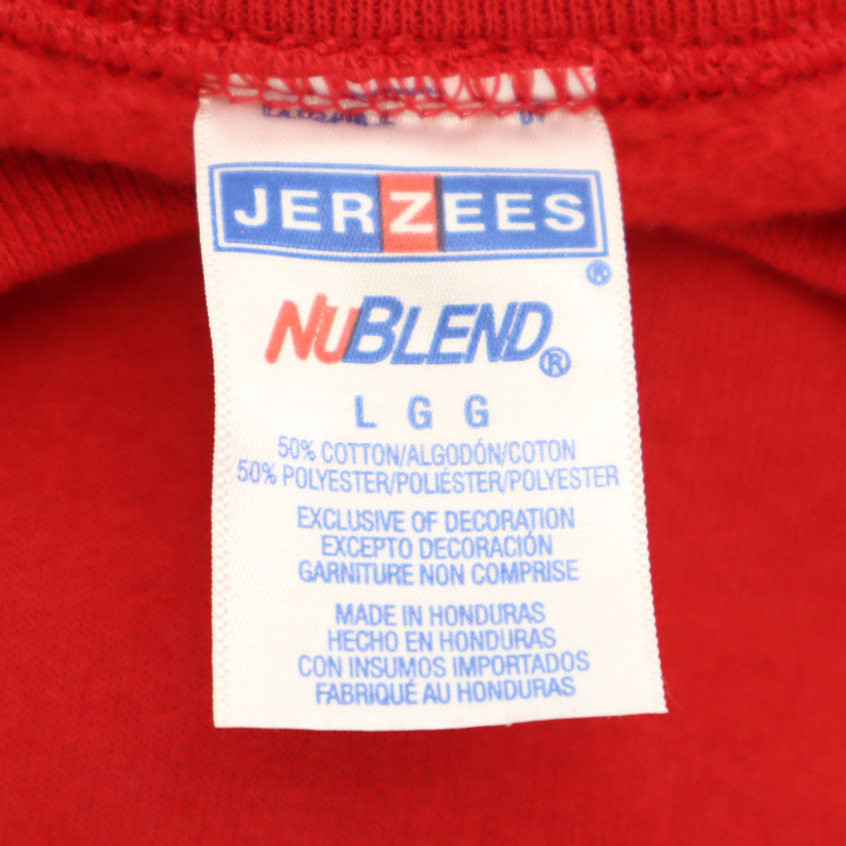 美品 JERZEES ジャージーズ オールド バックプリント 長袖 スウェット トレーナー L レッド系 裏起毛 メンズ