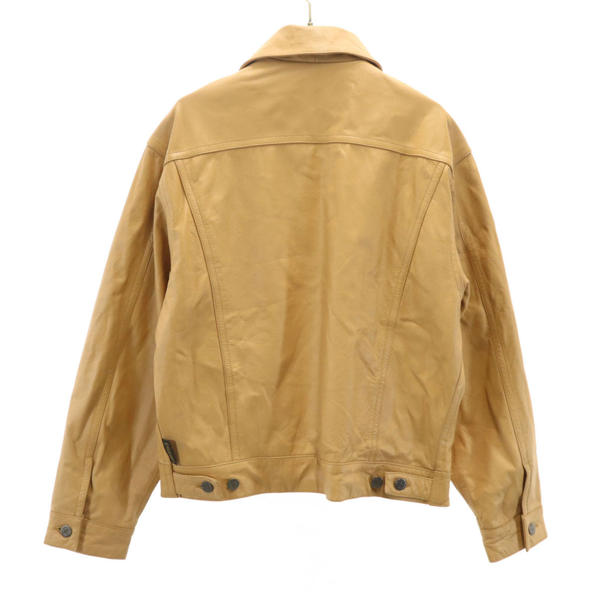 GIANNI VALENTINO ジャンニヴァレンティノ 牛革レザー トラッカー ジャケット S キャメル メンズ