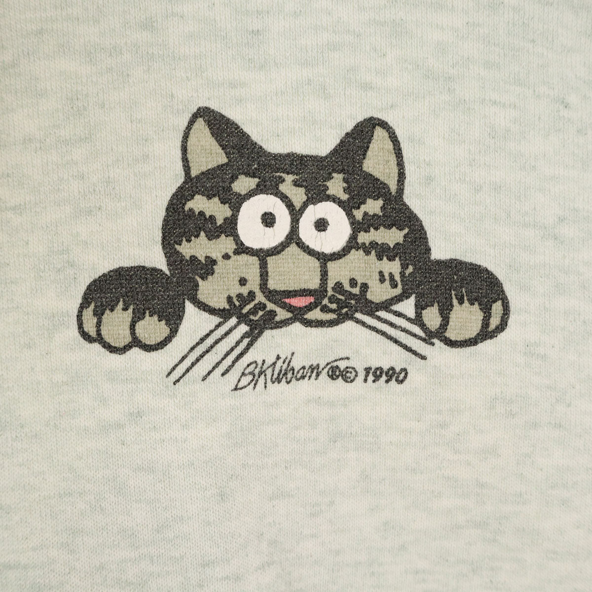 FRUIT OF THE LOOM フルーツオブザルーム 80s USA製 ヴィンテージ バックプリント クリバンキャット 長袖 スウェットパーカー L グレー メンズ