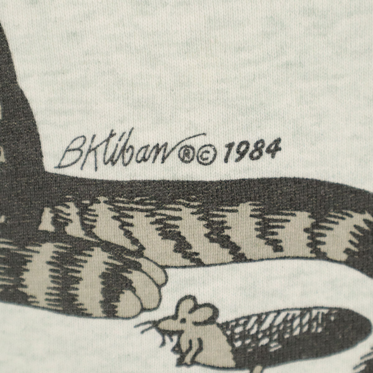 FRUIT OF THE LOOM フルーツオブザルーム 80s USA製 ヴィンテージ バックプリント クリバンキャット 長袖 スウェットパーカー L グレー メンズ