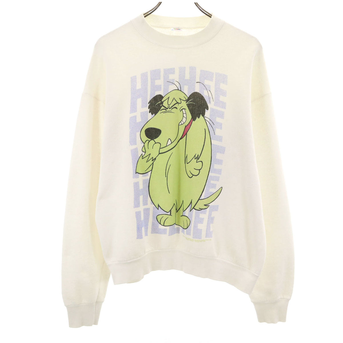 FRUIT OF THE LOOM フルーツオブザルーム 90s USA製 オールド チキチキマシン猛レース ケンケン 長袖 スウェット トレーナー L ホワイト メンズ