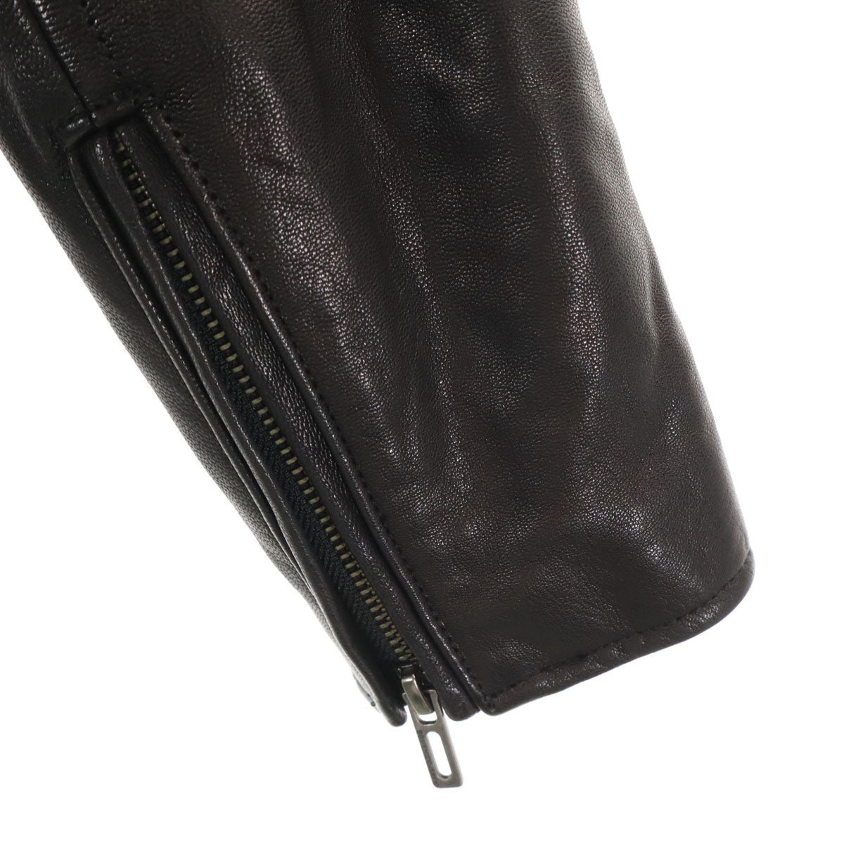 DOMENICO+SAVIO ドメニコアンドサビオ やぎ革 レザー ダブルライダースジャケット 36 ブラック レディース