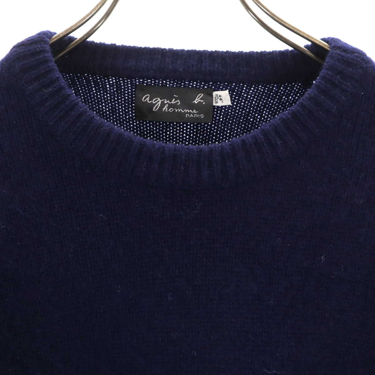 agnes b. homme アニエスベーオム スコットランド製 長袖 セーター 44 ネイビー ニット メンズ