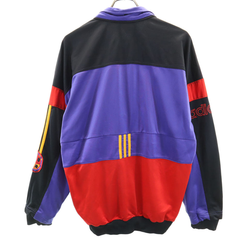 adidas アディダス 80s ヴィンテージ 万国旗タグ マルチカラー トレフォイルロゴ トラックジャケット M フード欠損 メンズ