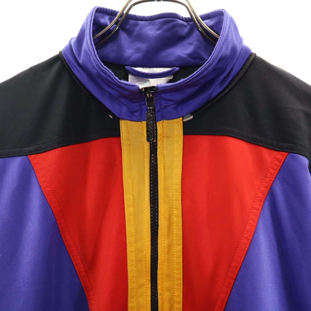 adidas アディダス 80s ヴィンテージ 万国旗タグ マルチカラー トレフォイルロゴ トラックジャケット M フード欠損 メンズ