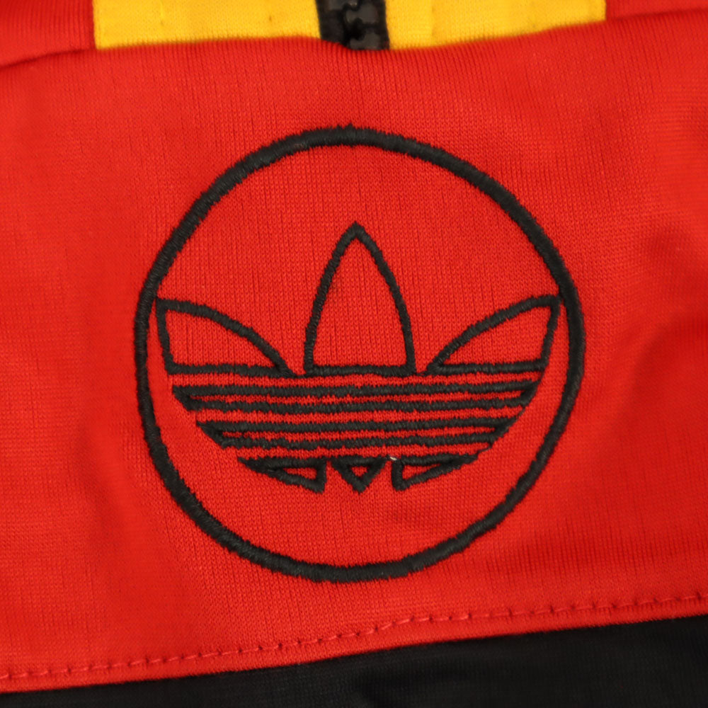 adidas アディダス 80s ヴィンテージ 万国旗タグ マルチカラー トレフォイルロゴ トラックジャケット M フード欠損 メンズ