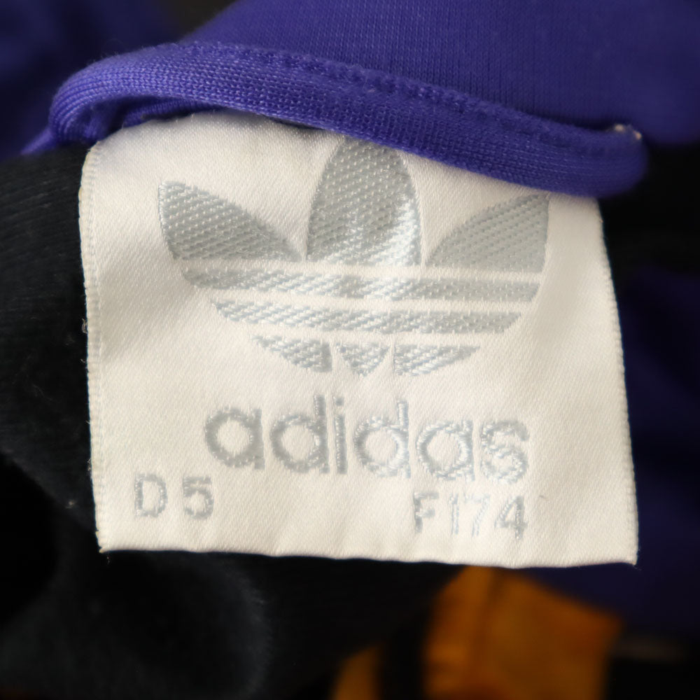adidas アディダス 80s ヴィンテージ 万国旗タグ マルチカラー トレフォイルロゴ トラックジャケット M フード欠損 メンズ