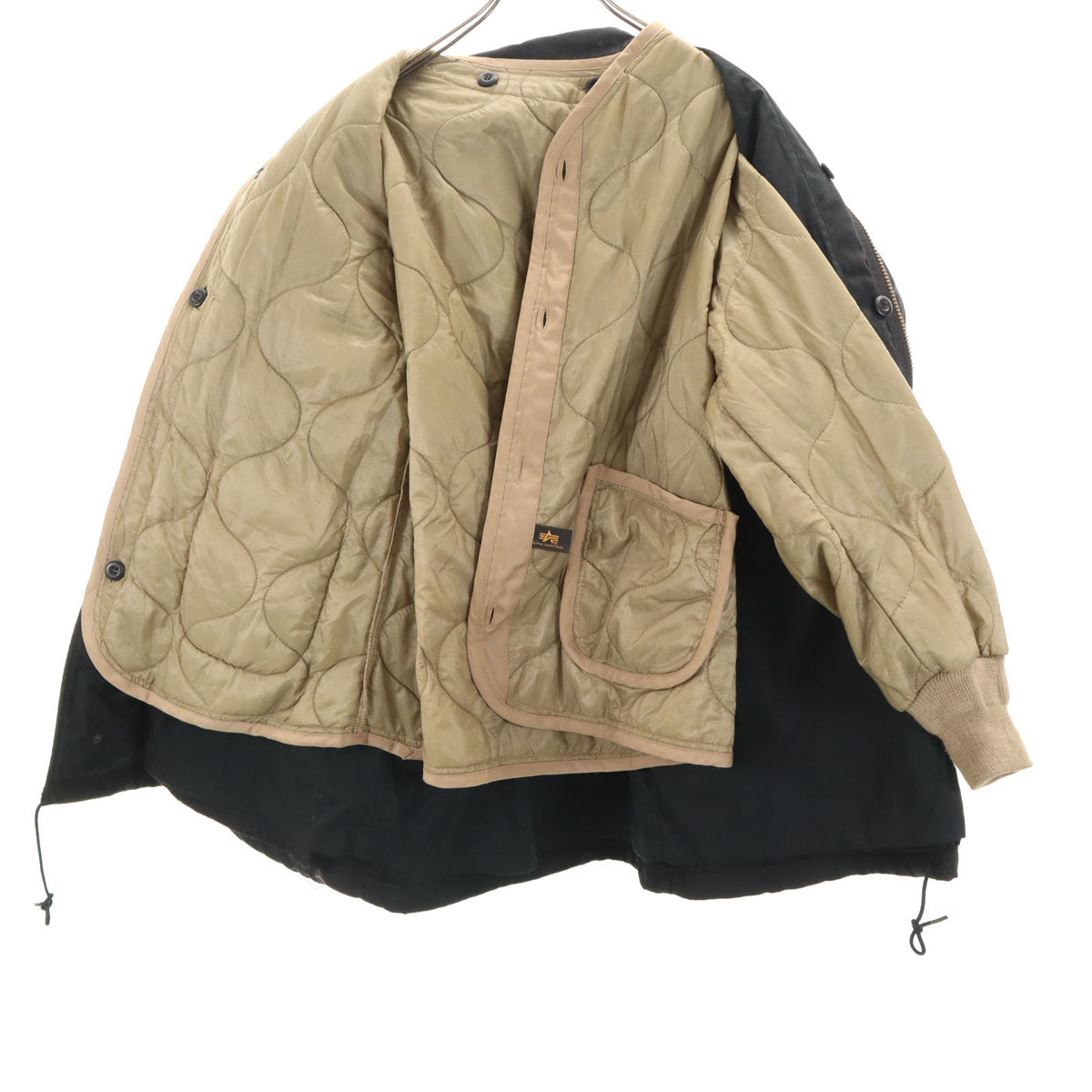 ALPHA INDUSTRIES INC アルファインダストリーズ フィールドジャケット S ブラック ライナー付き 3WAY メンズ