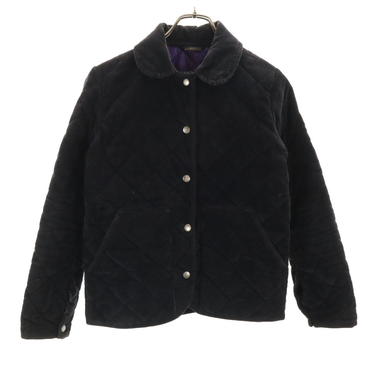 Mackintosh マッキントッシュ SHIPS シップス 別注 イギリス製 コーデュロイ キルティングジャケット S ブラック レディース