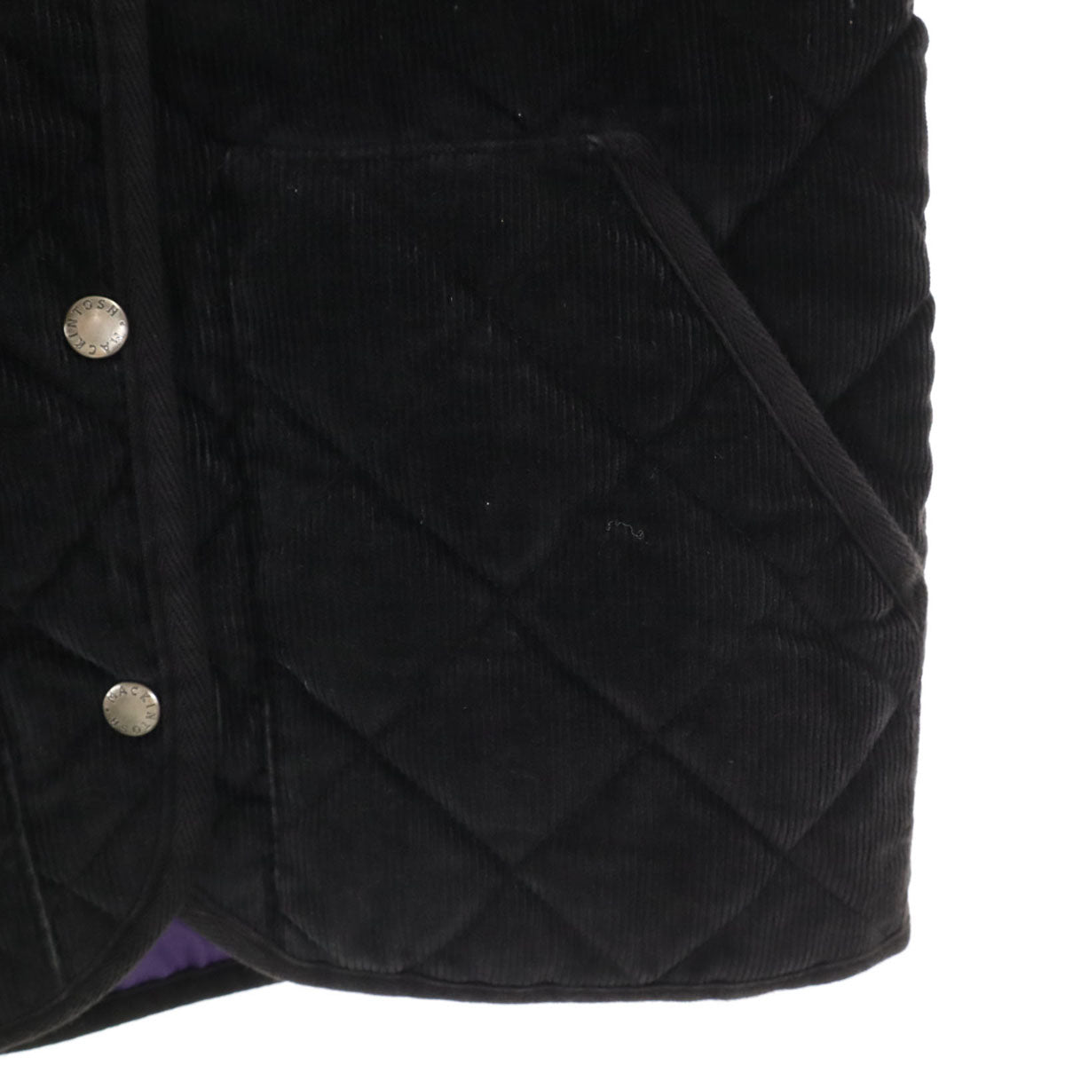 Mackintosh マッキントッシュ SHIPS シップス 別注 イギリス製 コーデュロイ キルティングジャケット S ブラック レディース