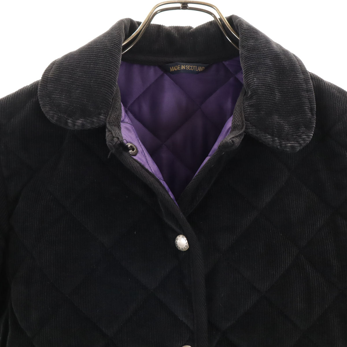 Mackintosh マッキントッシュ SHIPS シップス 別注 イギリス製 コーデュロイ キルティングジャケット S ブラック レディース