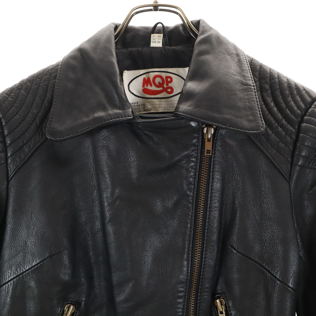 MQP レザー ライダースジャケット 40 ブラック メンズ