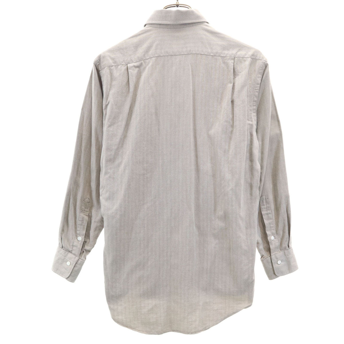 BURBERRY LONDON バーバリーロンドン 日本製 ヘリンボーン 長袖 シャツ 37-78 グレージュ 三陽商会 メンズ