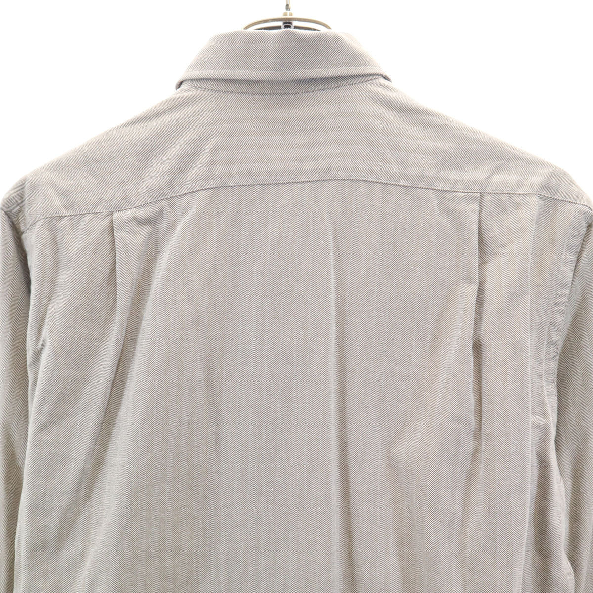 BURBERRY LONDON バーバリーロンドン 日本製 ヘリンボーン 長袖 シャツ 37-78 グレージュ 三陽商会 メンズ