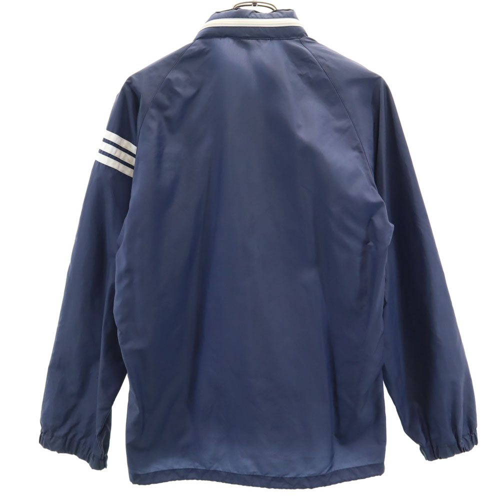 adidas アディダス 70s 80s ヴィンテージ デサント製 トレフォイルロゴ ナイロンジャケット M ネイビー フード有り メンズ