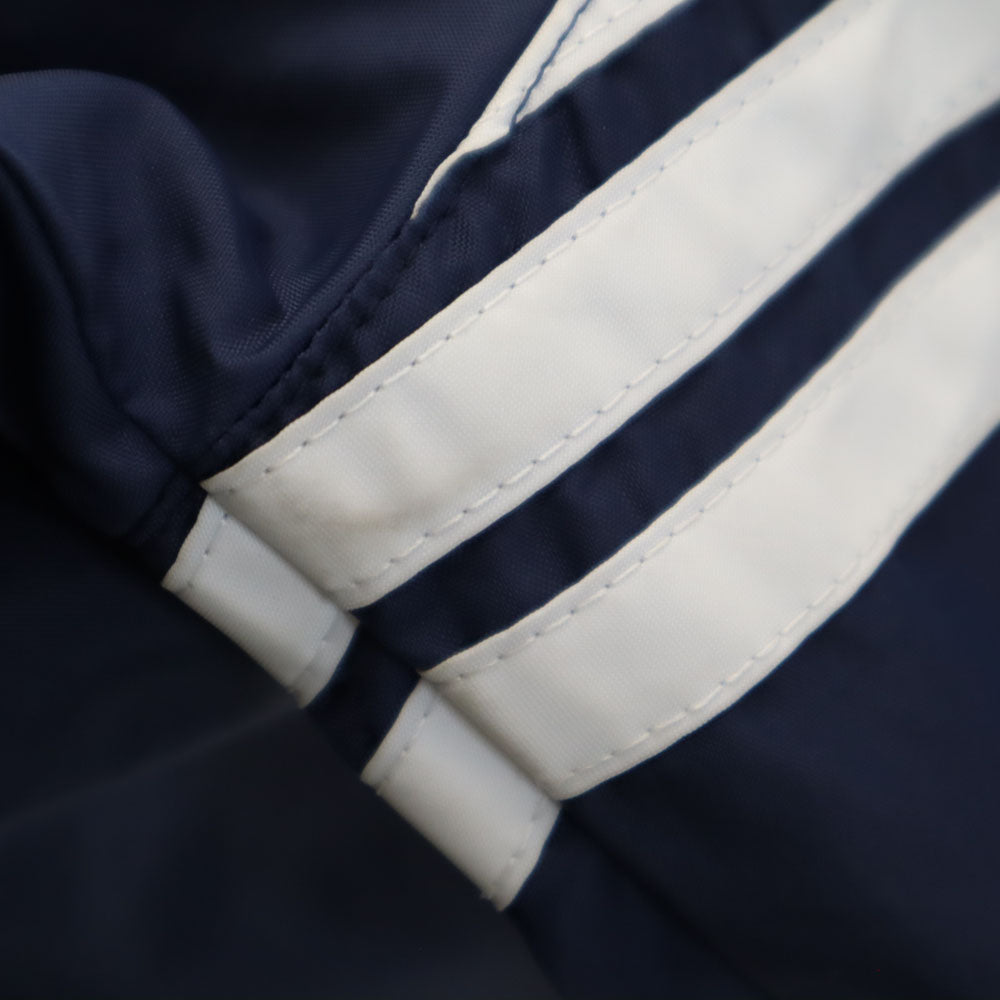 adidas アディダス 70s 80s ヴィンテージ デサント製 トレフォイルロゴ ナイロンジャケット M ネイビー フード有り メンズ