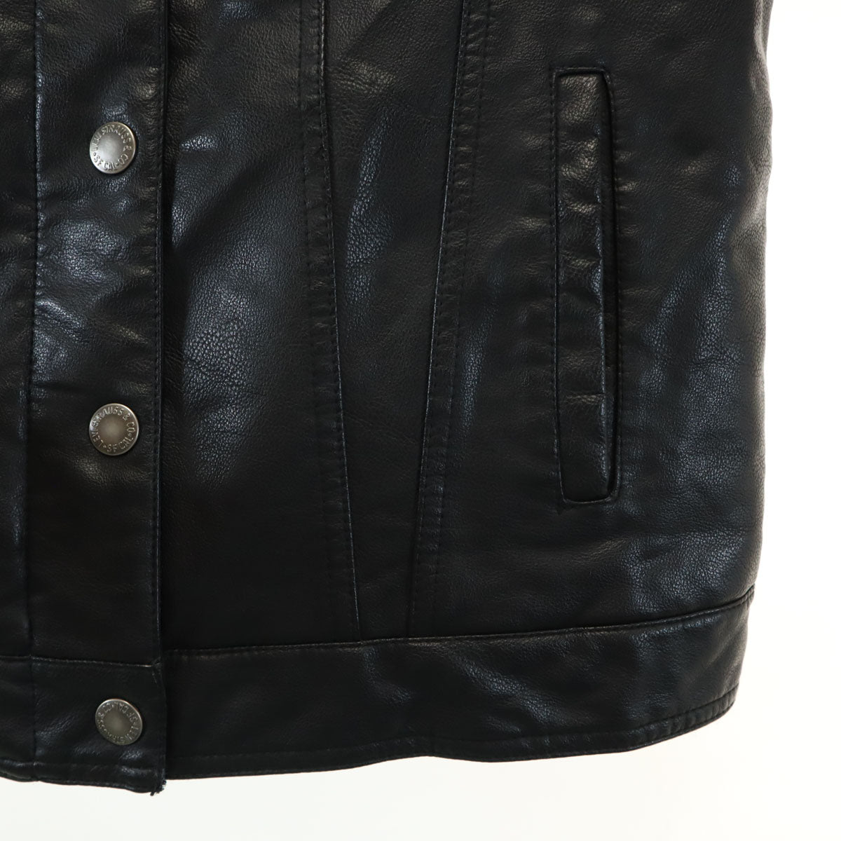 Levi's リーバイス フェイク レザージャケット M ブラック レディース