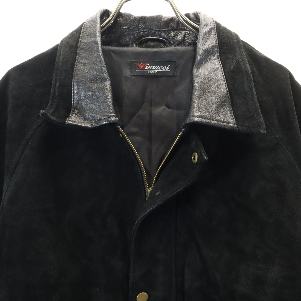 Pierucci ピエルッチ 豚革 レザージャケット S ブラック メンズ