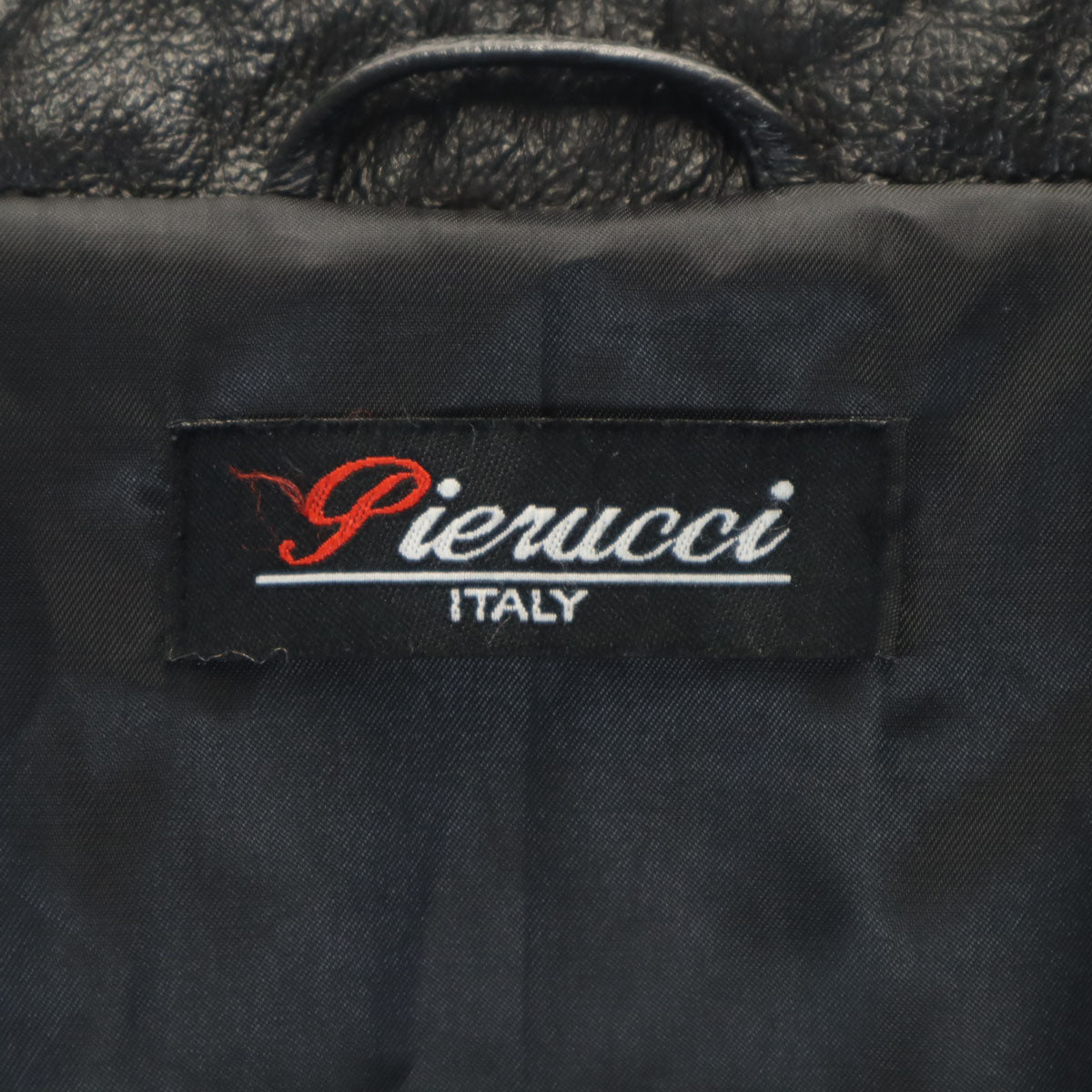 Pierucci ピエルッチ 豚革 レザージャケット S ブラック メンズ