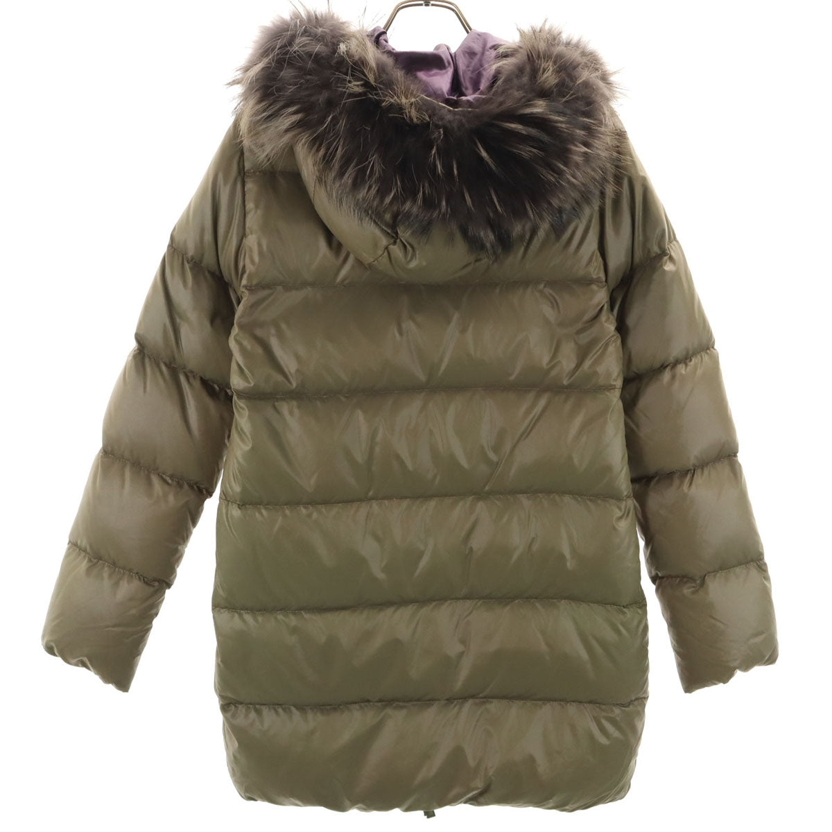 DUVETICA デュベティカ kappa ダウンコート 42 オリーブ系 ラクーンファー付き レディース