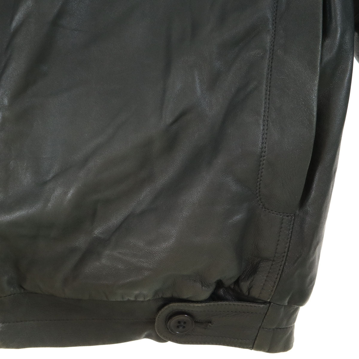 Herno ヘルノ 80s イタリア製 オールド レザージャケット 48 チャコール メンズ