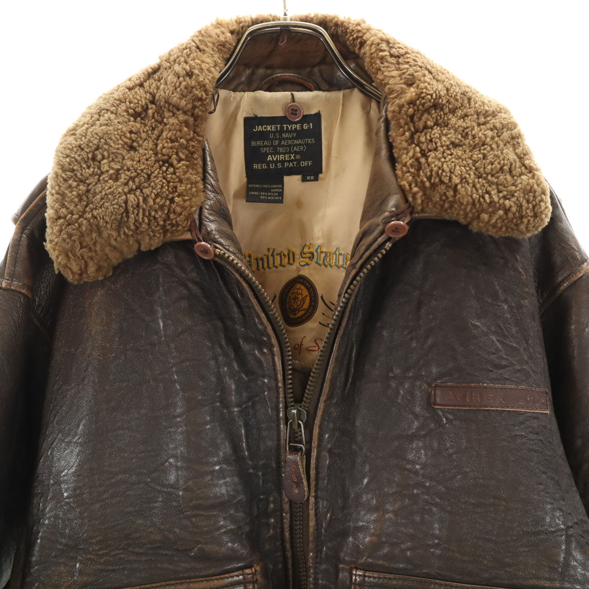 AVIREX アヴィレックス 90s オールド G-1 レザー フライトジャケット XS ブラウン メンズ