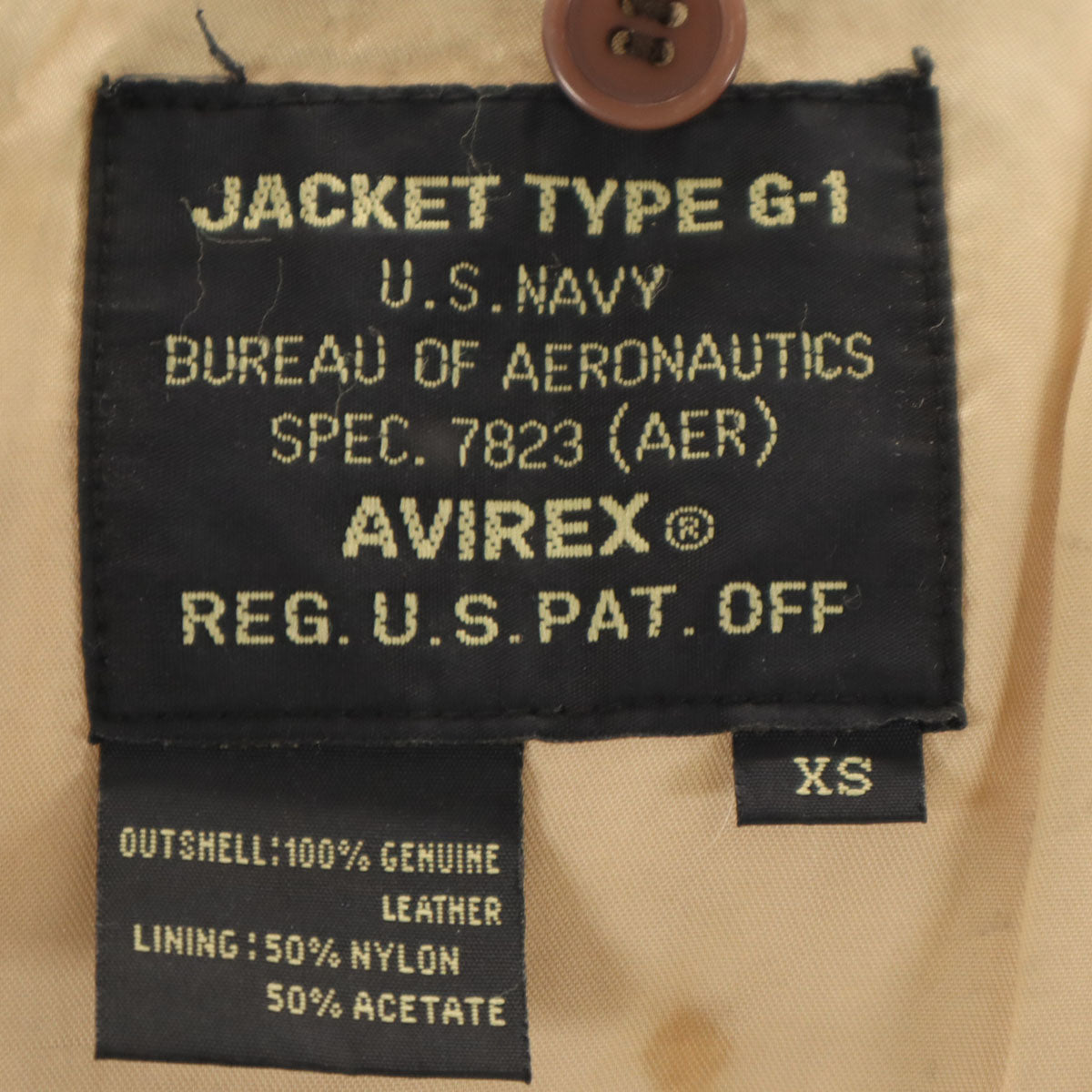 AVIREX アヴィレックス 90s オールド G-1 レザー フライトジャケット XS ブラウン メンズ