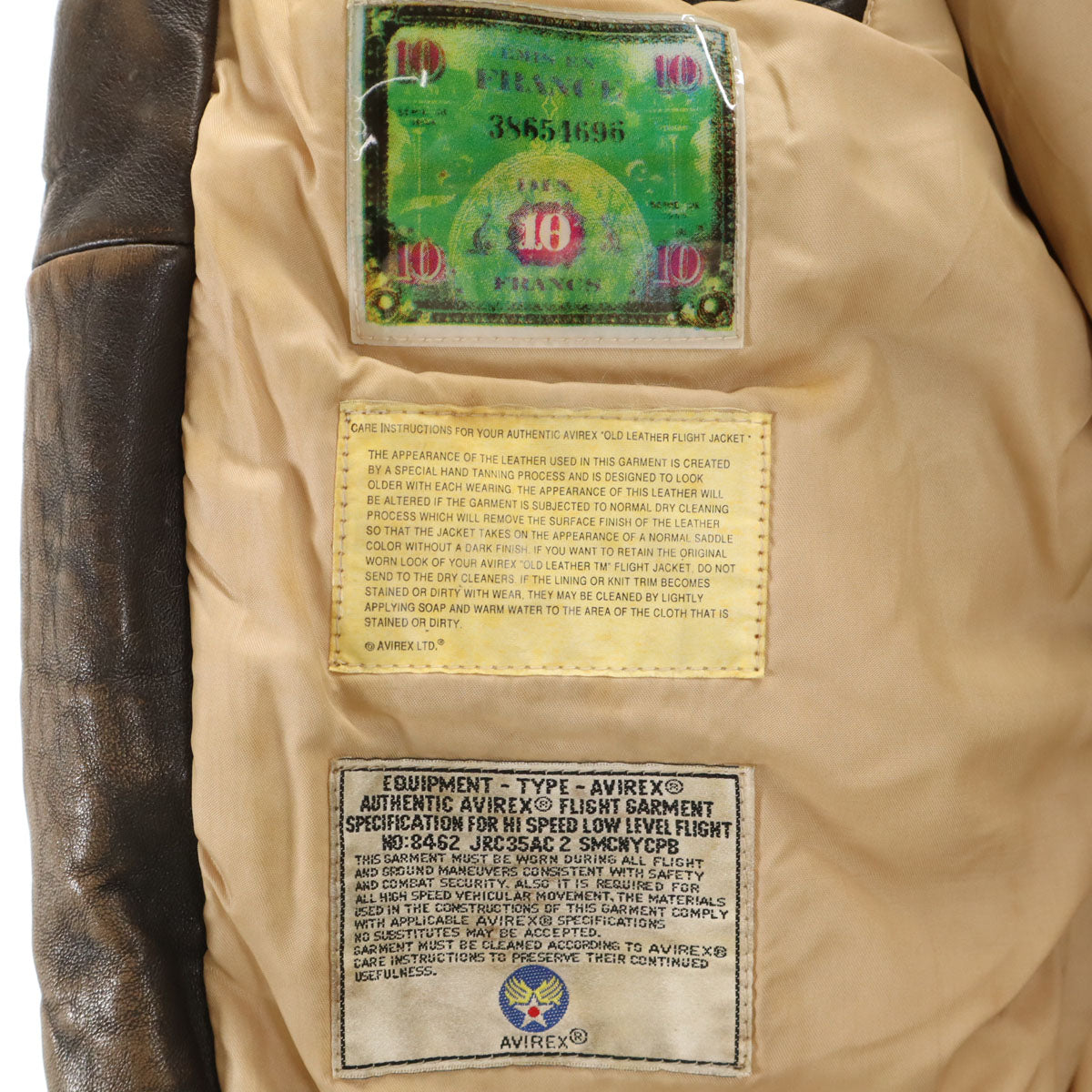 AVIREX アヴィレックス 90s オールド G-1 レザー フライトジャケット XS ブラウン メンズ