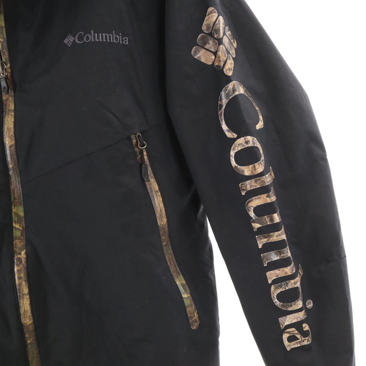 Columbia コロンビア 長袖 デクルーズ サミット パターンド マウンテンパーカー M ブラック アウトドア PM3751 メンズ