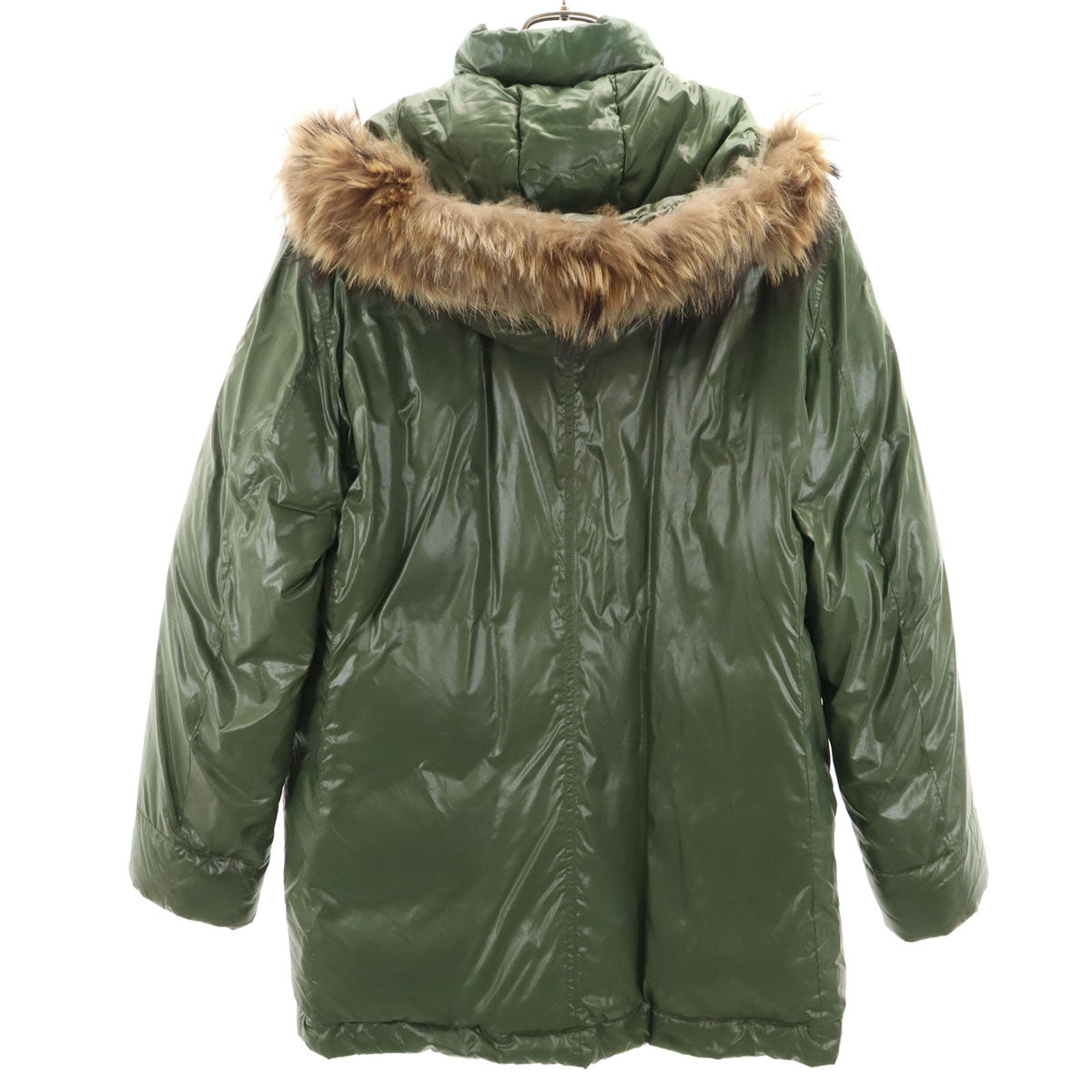 HUNTING WORLD ハンティングワールド ダウンジャケット 50 カーキ ラクーンファー付き メンズ