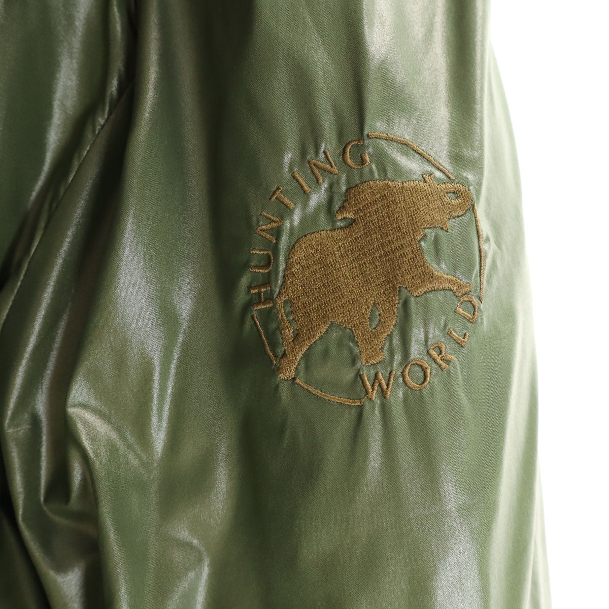 HUNTING WORLD ハンティングワールド ダウンジャケット 50 カーキ ラクーンファー付き メンズ