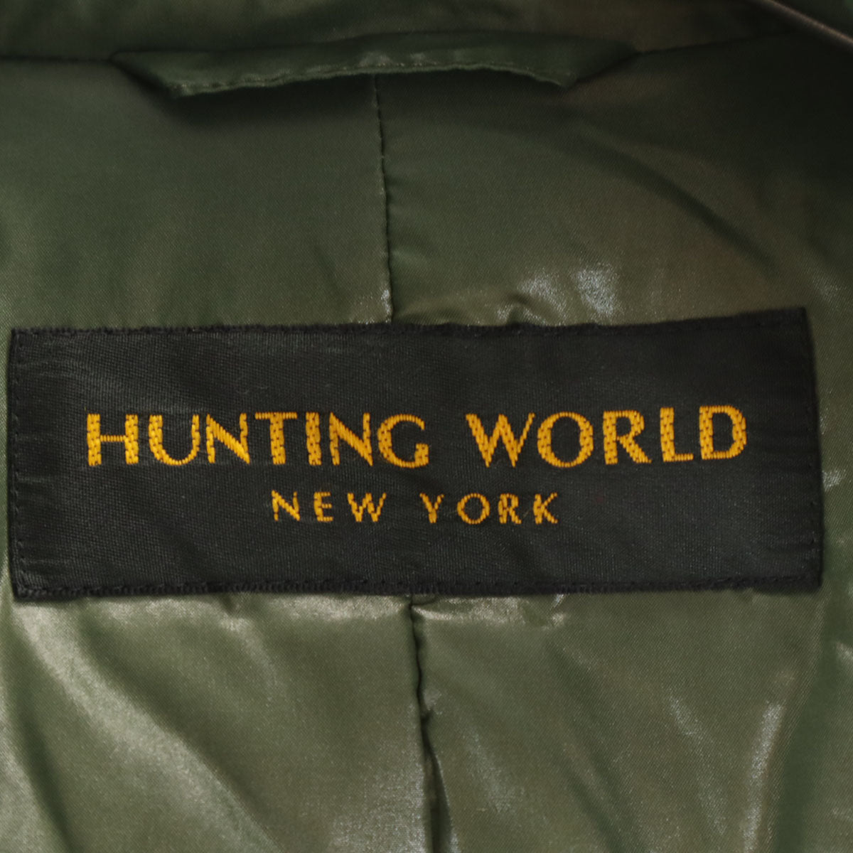 HUNTING WORLD ハンティングワールド ダウンジャケット 50 カーキ ラクーンファー付き メンズ