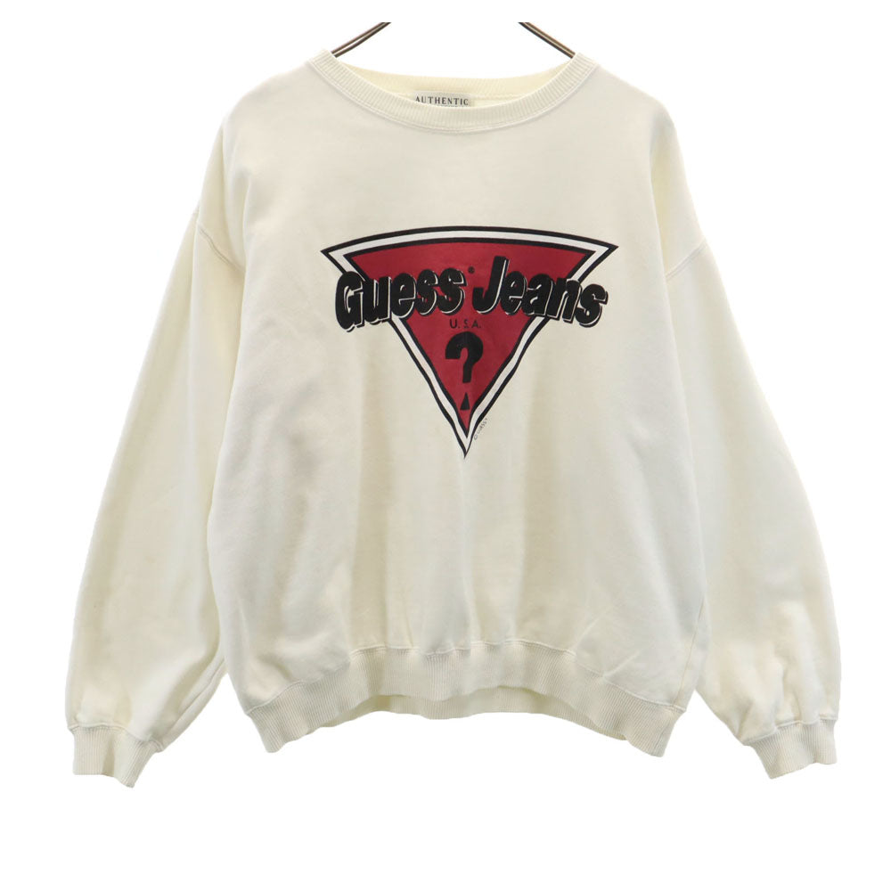 Guess ゲス 90s オールド 長袖 トレーナー L ホワイト 裏起毛 メンズ