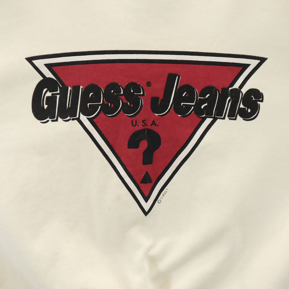 Guess ゲス 90s オールド 長袖 トレーナー L ホワイト 裏起毛 メンズ