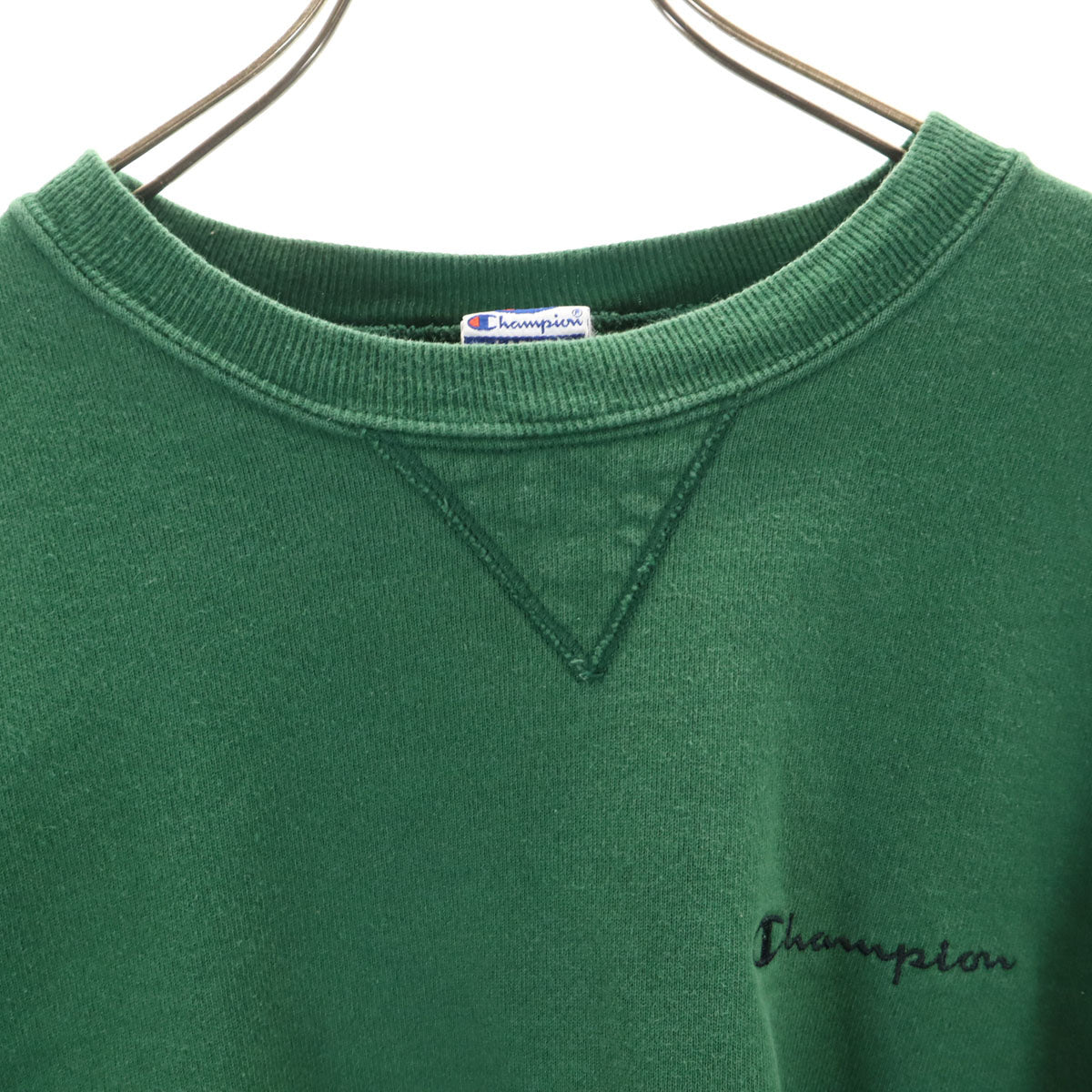 Champion チャンピオン 90s オールド 青タグ 長袖 トレーナー L グリーン 裏起毛 スウェット メンズ