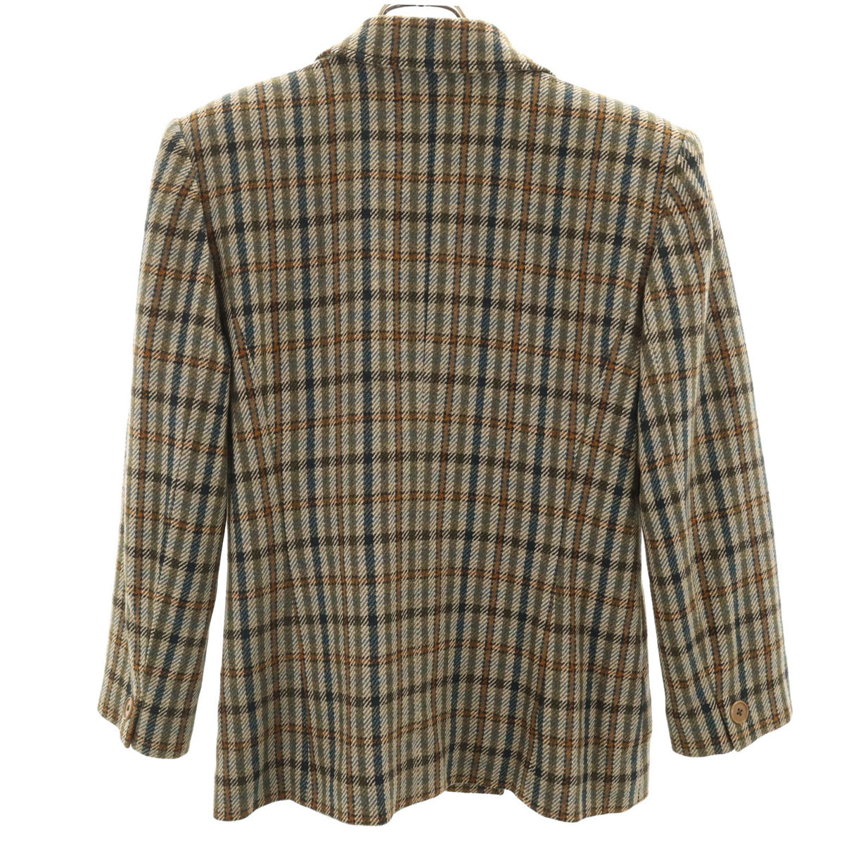 Chloe クロエ ウール チェック柄 テーラードジャケット 42 カーキ系 レディース