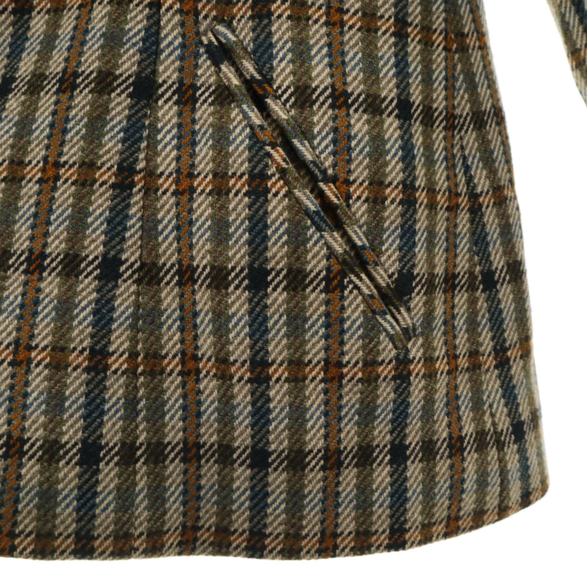 Chloe クロエ ウール チェック柄 テーラードジャケット 42 カーキ系 レディース
