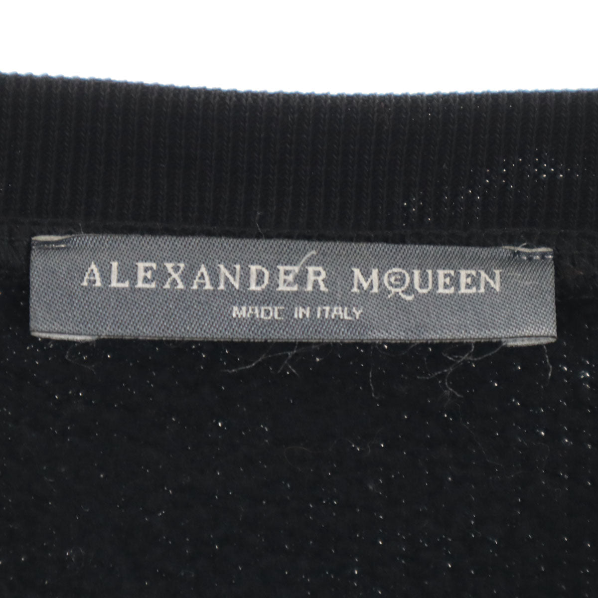 Alexander McQueen アレキサンダーマックイーン イタリア製 長袖 スウェット トレーナー 40 ブラック 裏起毛 レディース