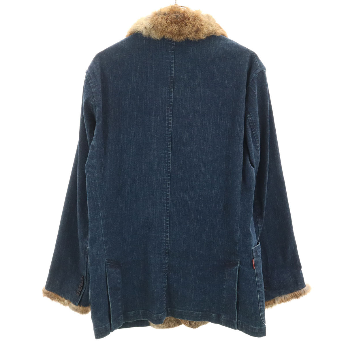 BURBERRY BLACK LABEL バーバリーブラックレーベル ラビットファー デニムジャケット M ネイビー 三陽商会 メンズ