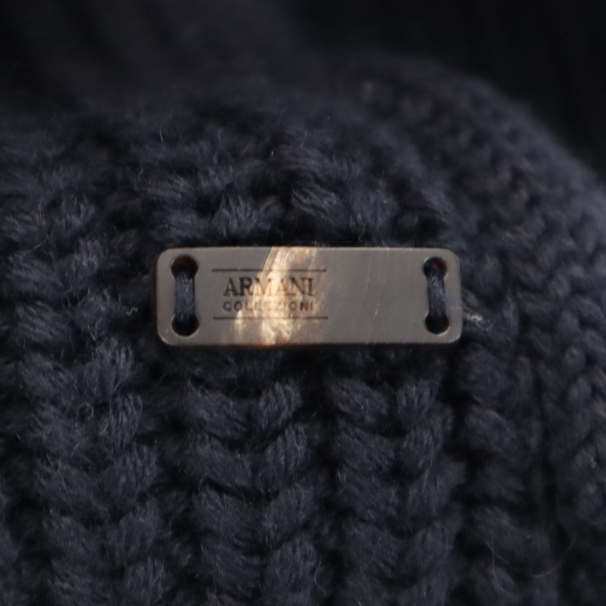 ARMANI アルマーニ 長袖 ニットカーディガン M ネイビー COLLEZIONI メンズ