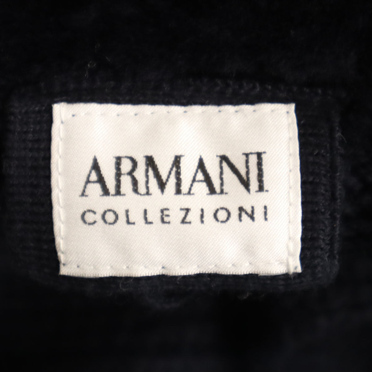 ARMANI アルマーニ 長袖 ニットカーディガン M ネイビー COLLEZIONI メンズ