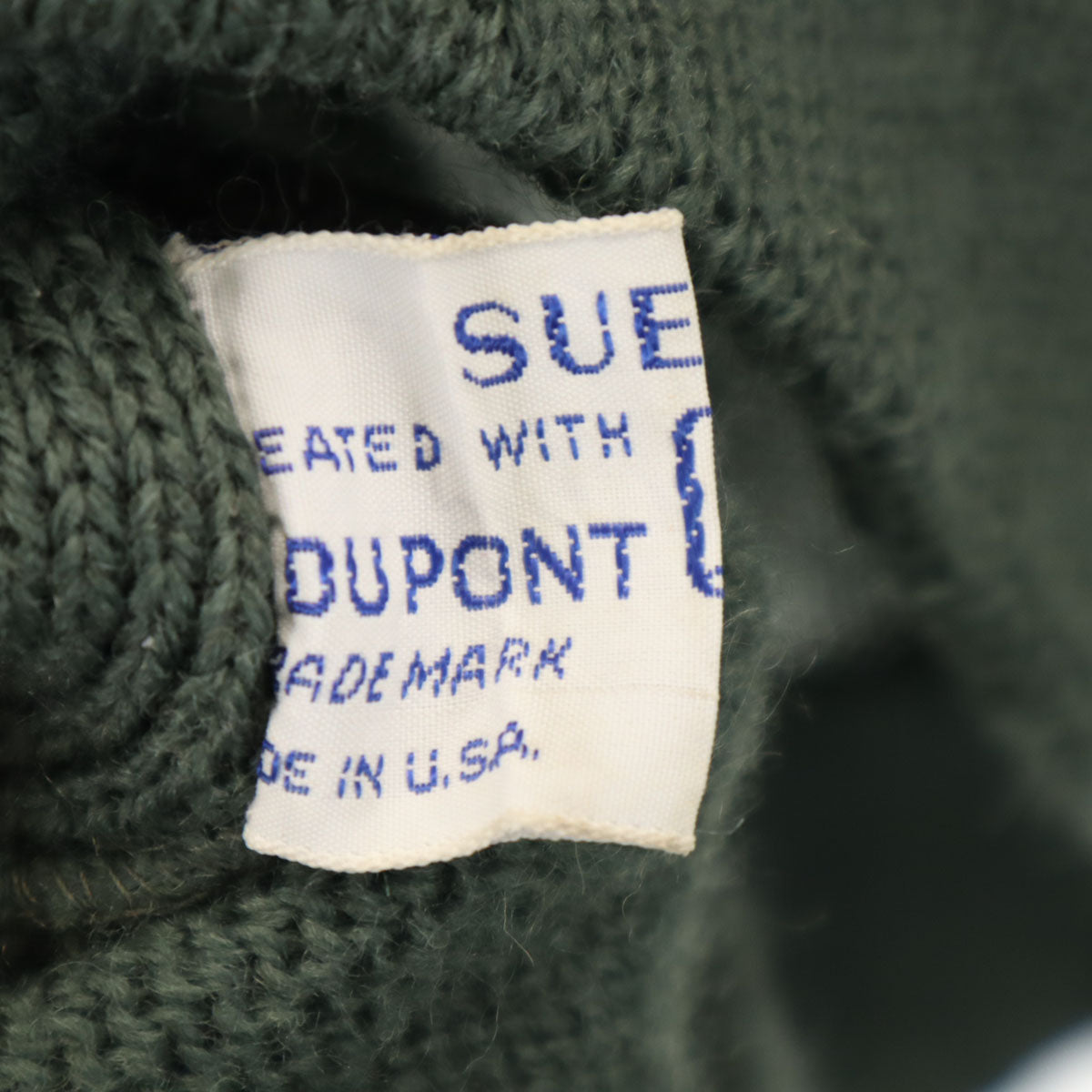 Sears シアーズ 70s ヴィンテージ 長袖 スエードレザー切替 セーター M カーキ ニット メンズ