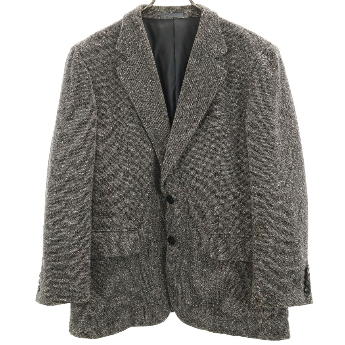 Burberrys バーバリーズ 90s 日本製 オールド ツイード テーラードジャケット AB5 ブラック系 三陽商会 メンズ